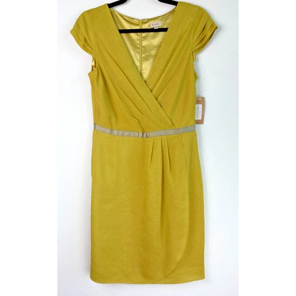 Women's Cremieux Ruth Faux Wrap Dress in Celadon Cap Sleeves Sz 6 New With Tags
